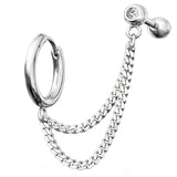 Double Linked Hinged Hoop Ring & CZ Cartilage Barbell
