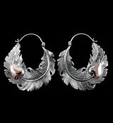 Feather White Brass Ear Weights