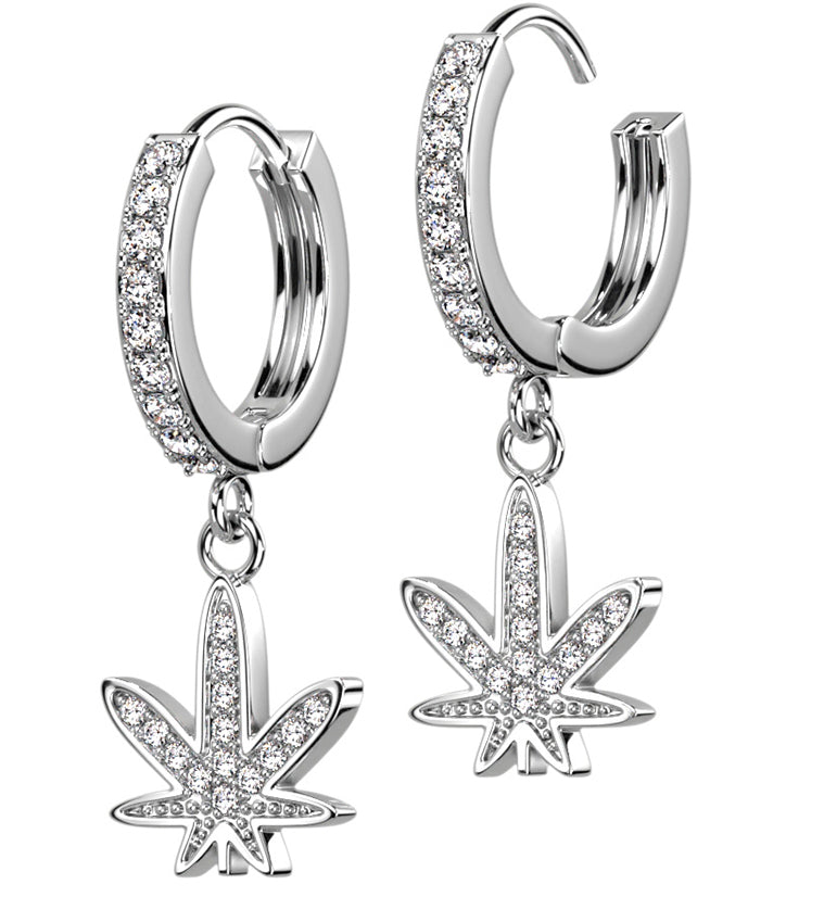 Hemp CZ Stainless Steel Hoop Earrings