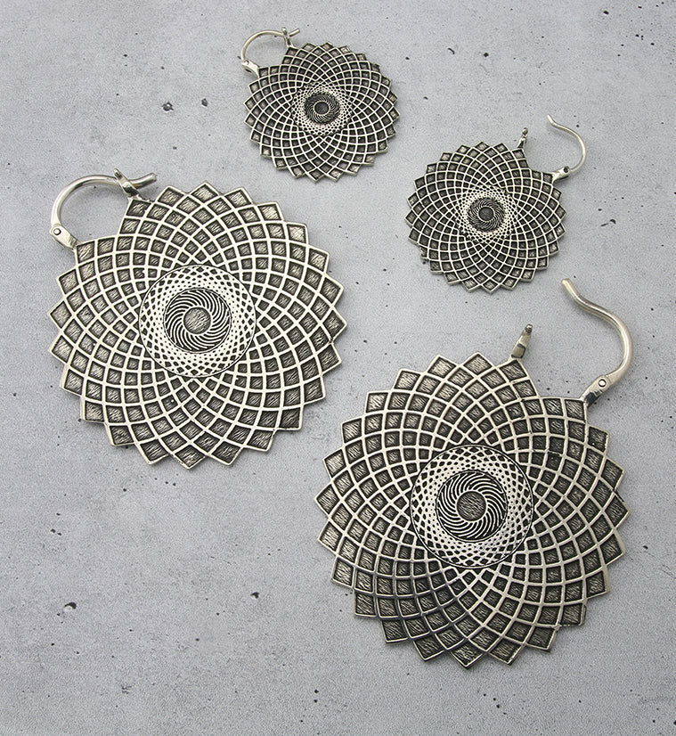 Silver Geometric Brass Ear Weights