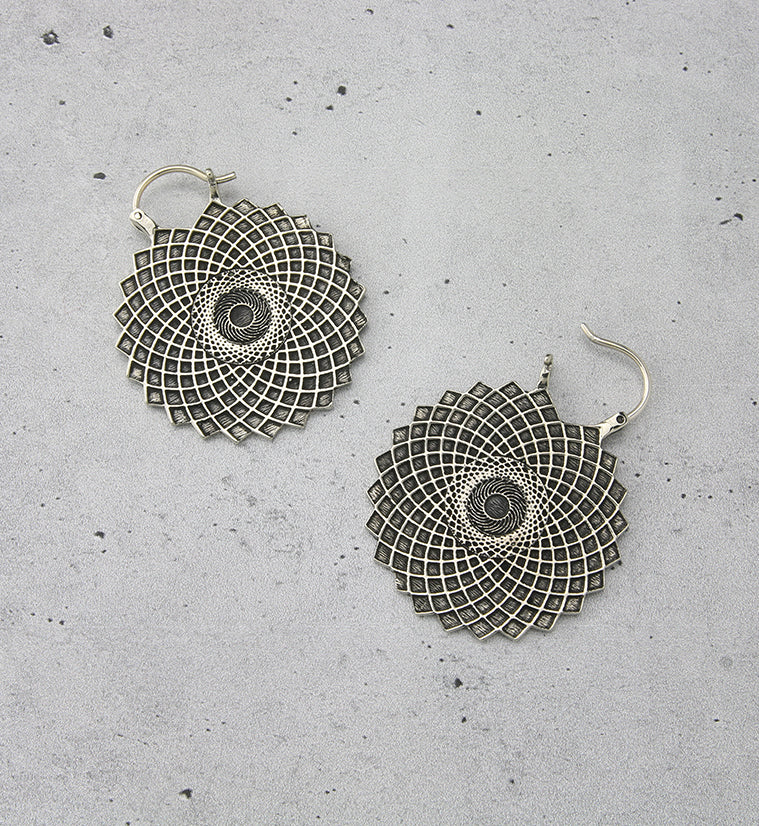 Silver Geometric Brass Ear Weights