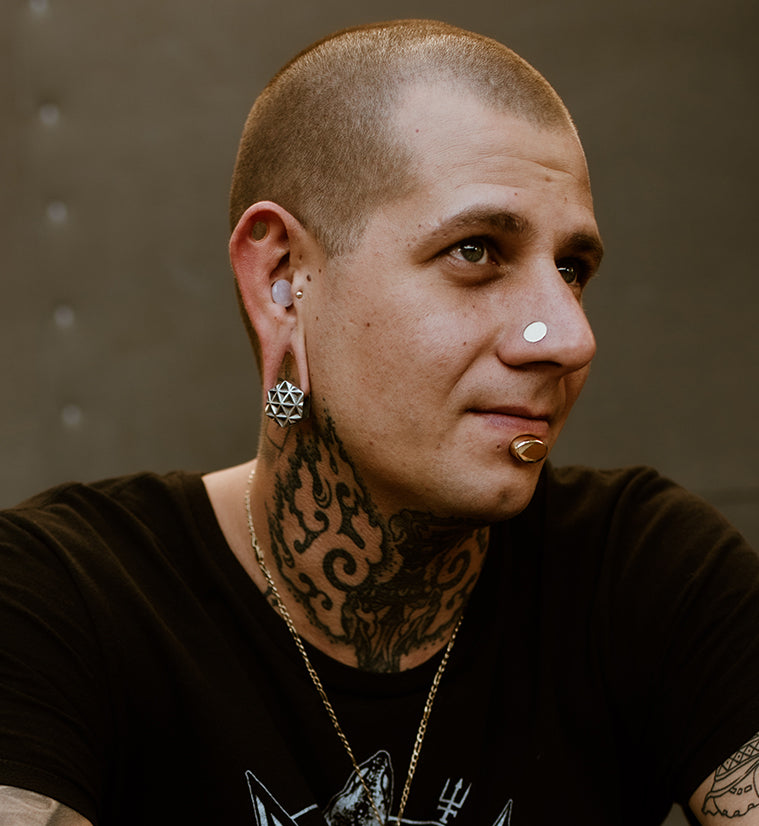 Geometric White Brass Mini Ear Weights