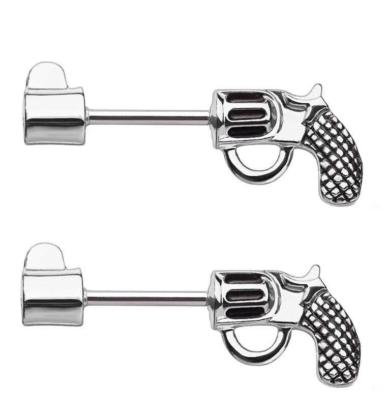 14G Silver Revolver Nipple Ring