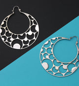 Silver Half Moon Titanium Hangers - Earrings