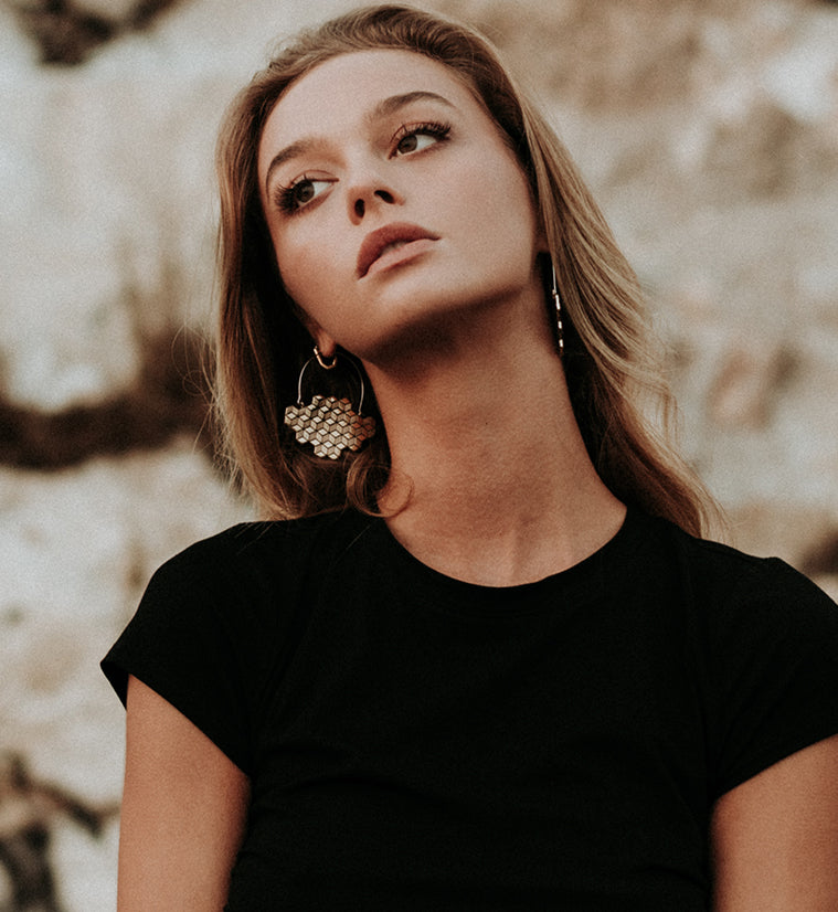 Silver Hedron Titanium Hangers - Earrings