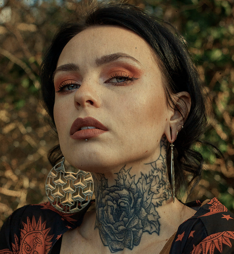 Isometric White Brass Earrings - Weights