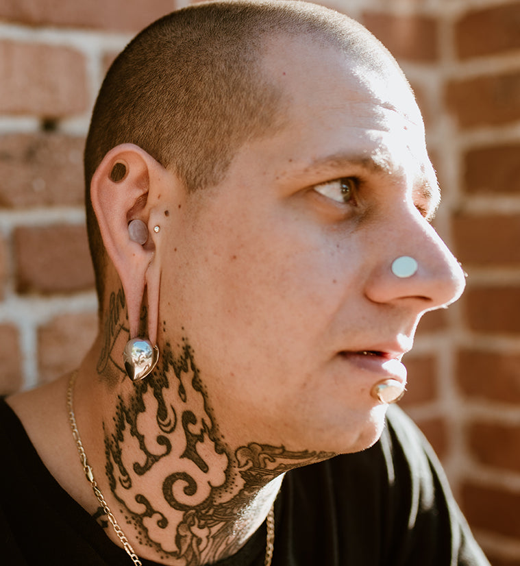 Small White Brass Knuckle Ear Weights