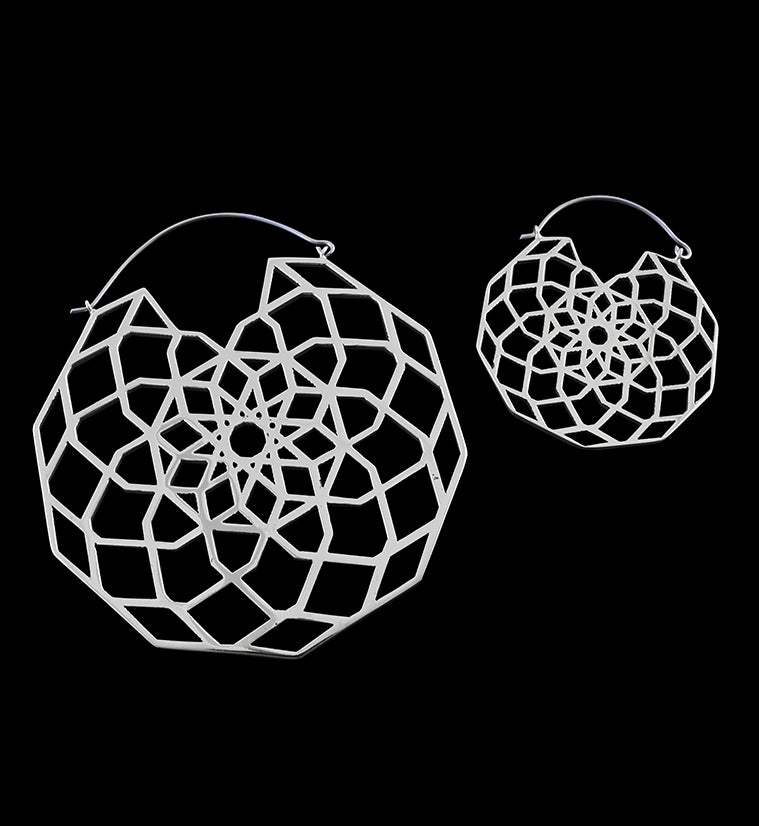 Silver Labyrinth Titanium Hangers / Earrings