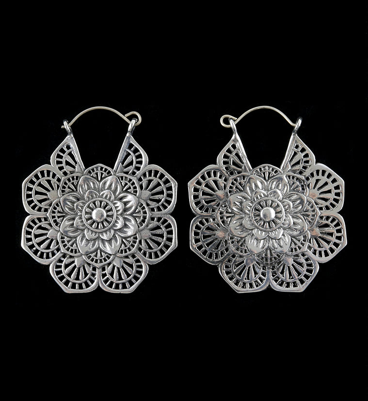 20G Silver Mandala Brass Hangers / Earrings