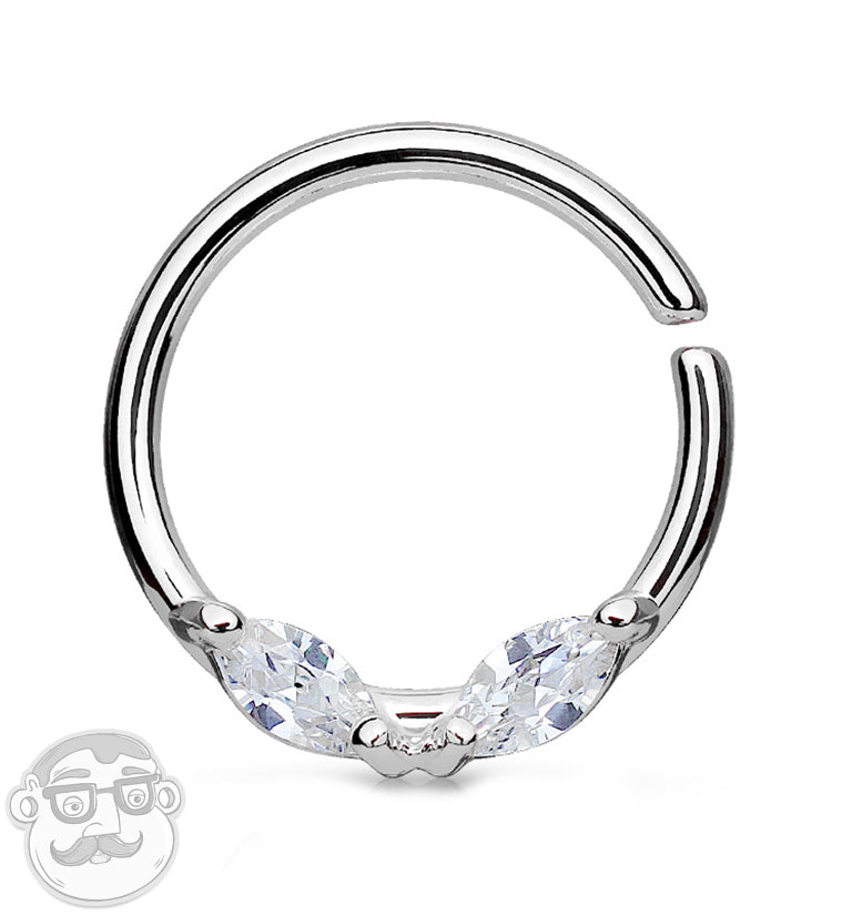 16G Chichi CZ Stainless Steel Septum Ring