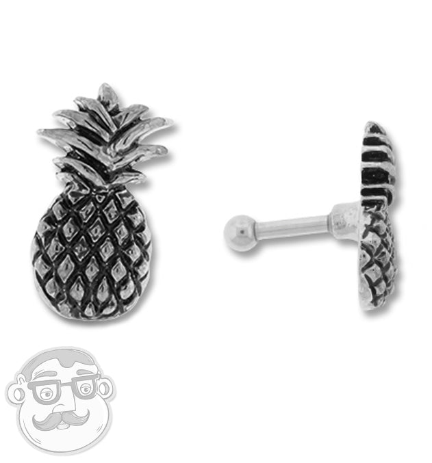 Silver Pineapple Tragus / Cartilage Barbell
