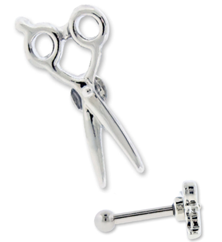 16G Silver Scissors Cartilage Barbell
