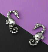 Silver Seahorse Ear Weights