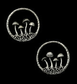 Silver Shroom White Brass Ear Weights