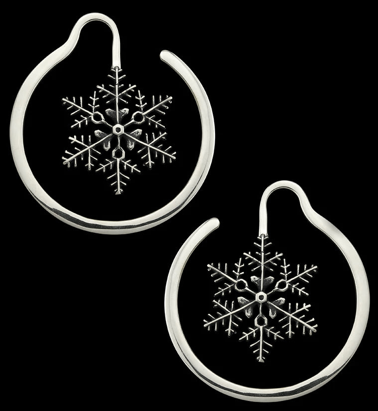 Snowflake White Brass Ear Weights