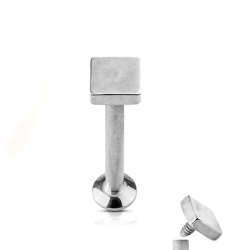 16G Square Top Internally Threaded Flat Back Steel Post