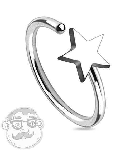 Star Stainless Steel Nose Ring Hoop