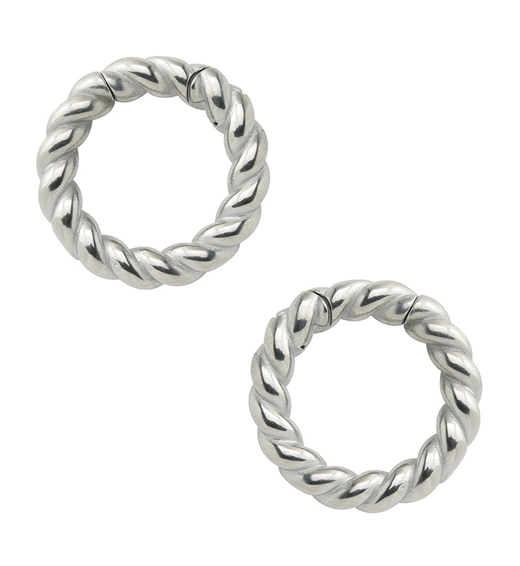 Twist Stainless Steel Hinged Ear Weights