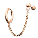 Rose Gold PVD Linked Hinged Hoop Ring & Cartilage Barbell