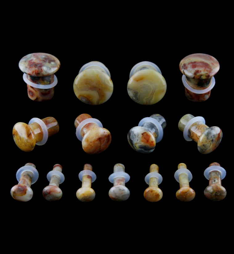 Crystal Quartz Stone Plugs - Single Flare