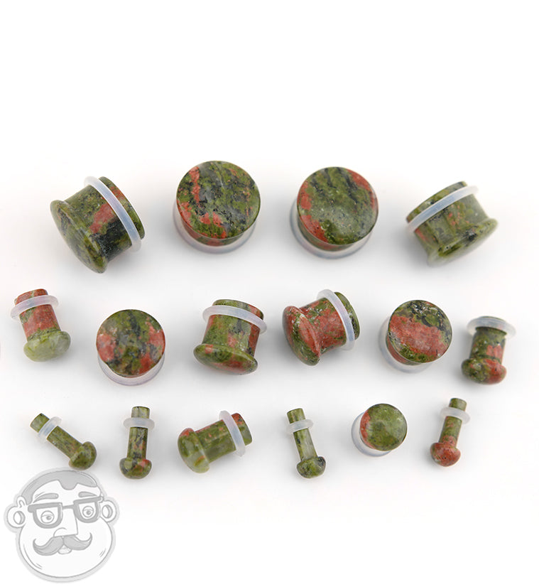 Unakite Single Flare Stone Plugs