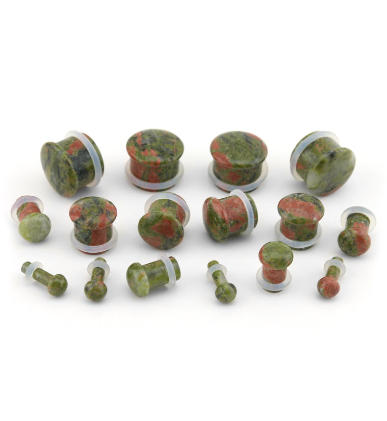 Unakite Single Flare Stone Plugs