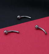 Single Opalite Titanium Curved Threadless Barbell