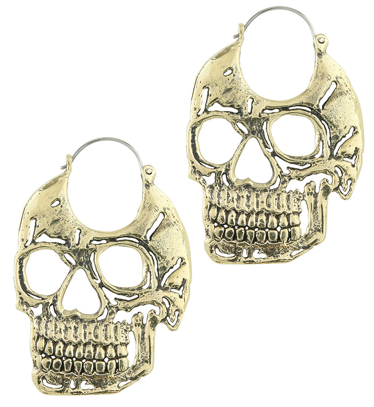 Skull Brass Earrings - Weights