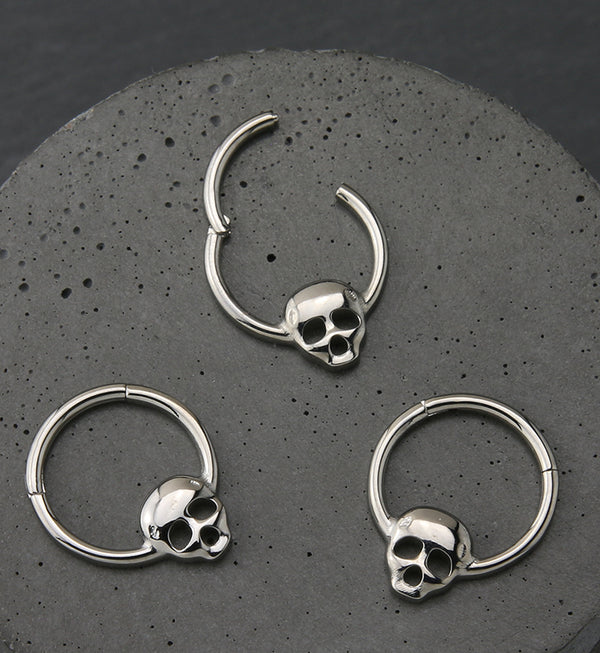 Skull Front Titanium Hinged Segment Ring