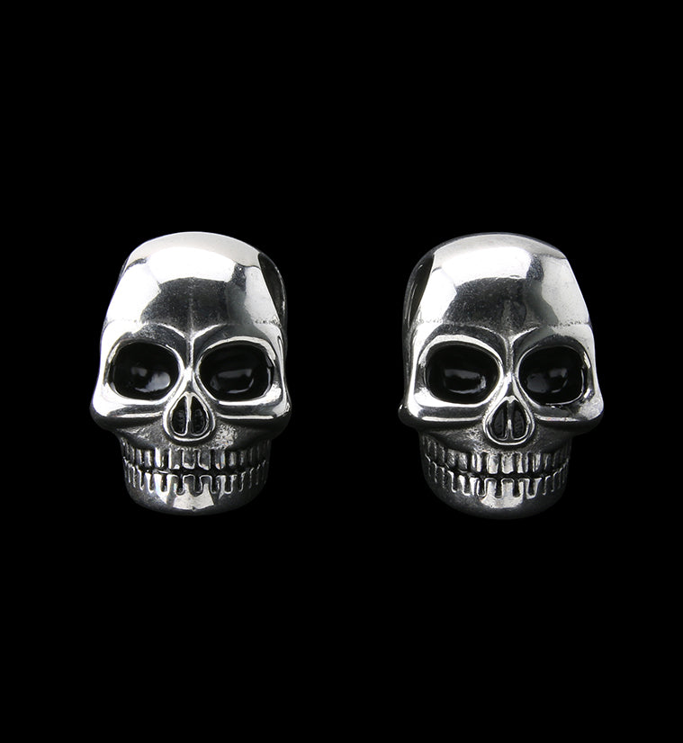 Skull White Brass Ear Weights