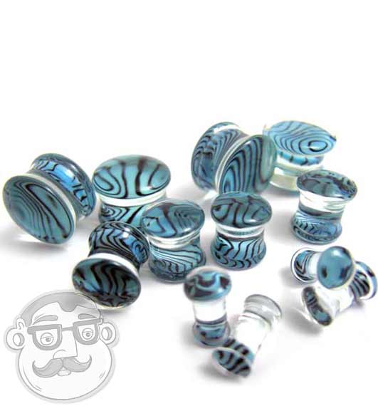 Exotic Blue Glass Plugs