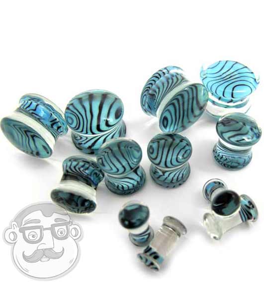 Turquoise Glass Plugs