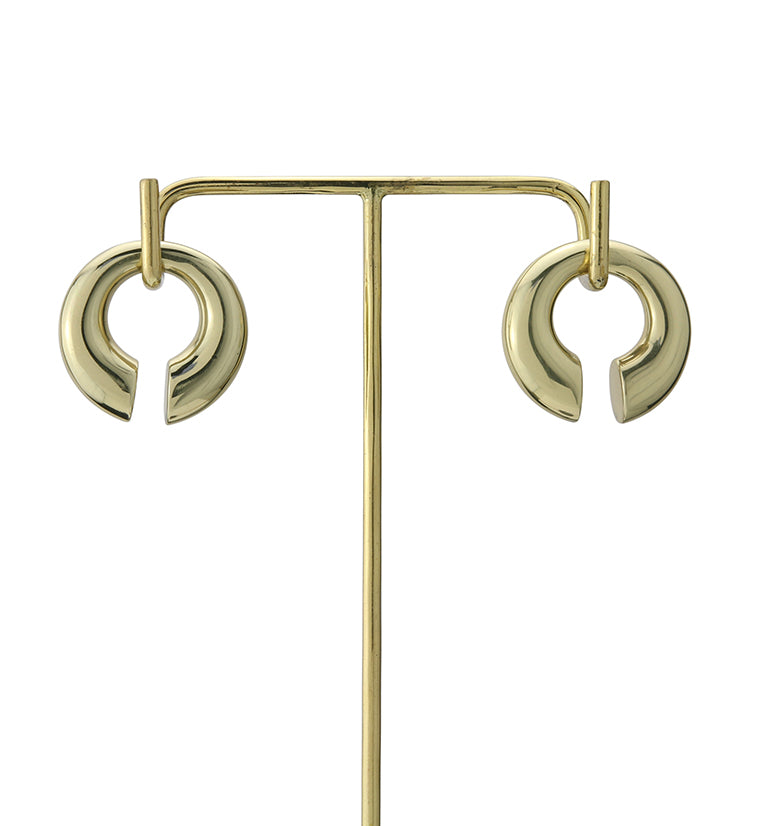 Small Keyhole Brass Ear Weights Hanging