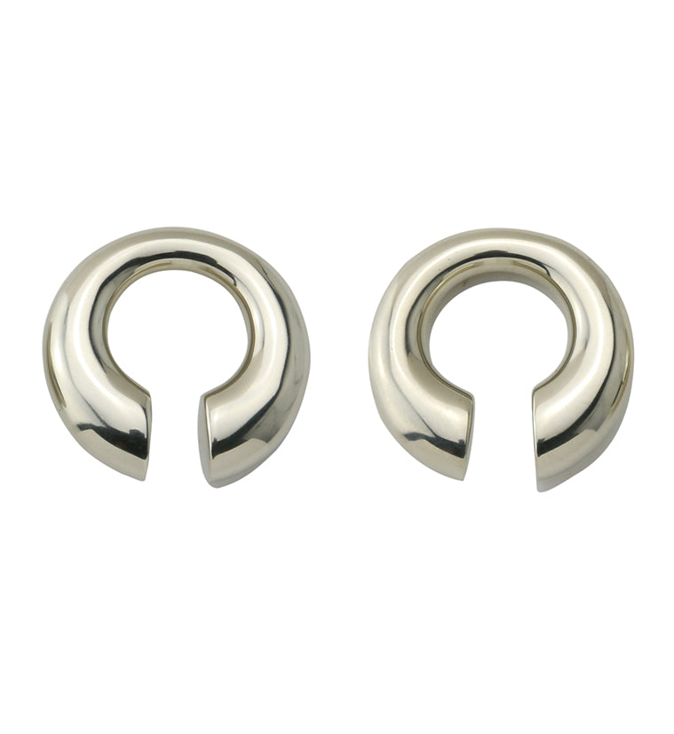 Small Keyhole White Brass Ear Weights