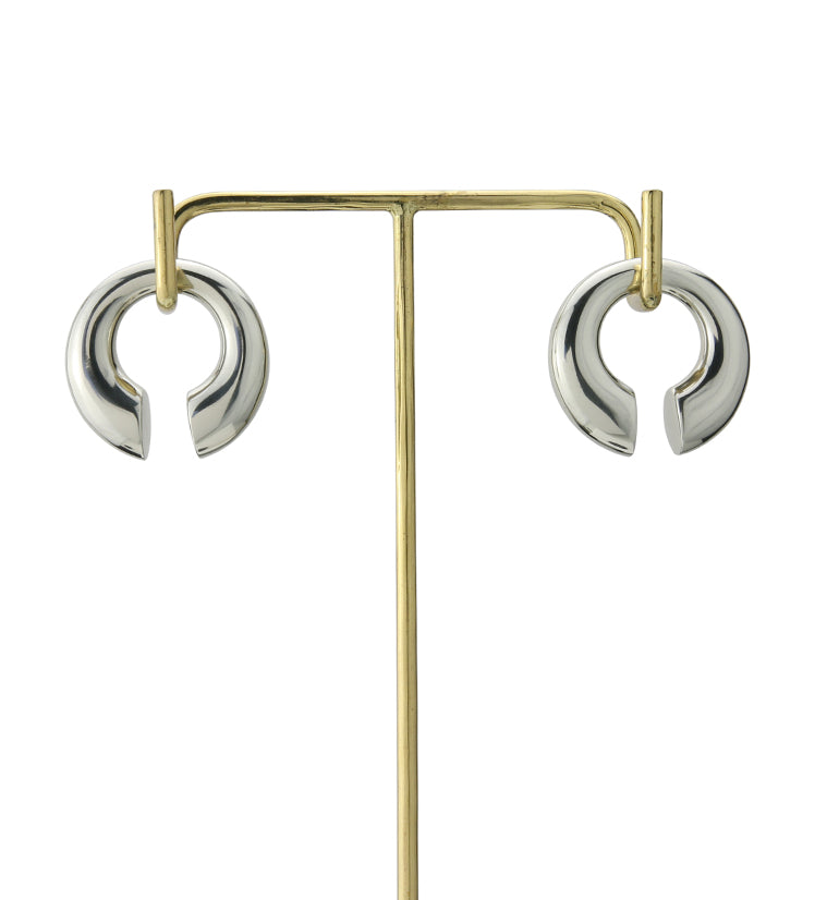 Small Keyhole White Brass Ear Weights