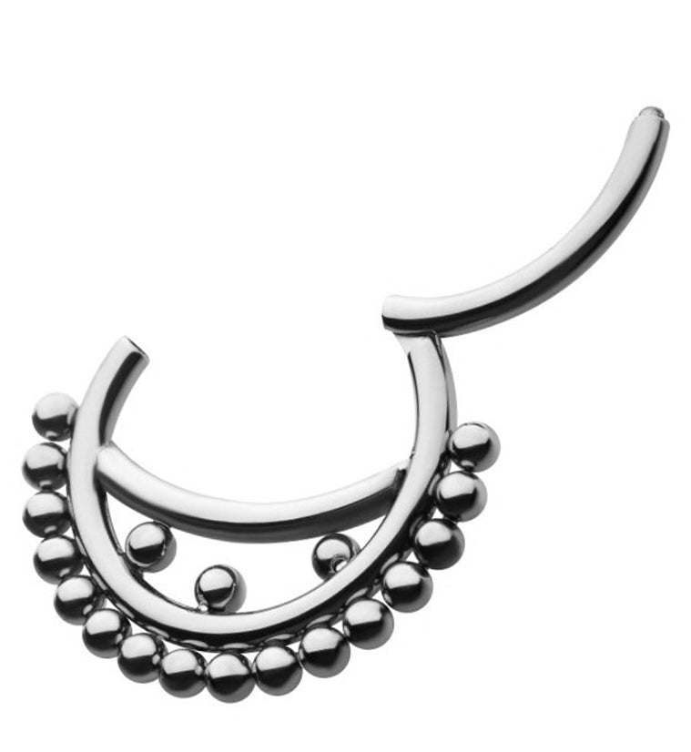 Smirk Beaded Titanium Hinged Segment Ring