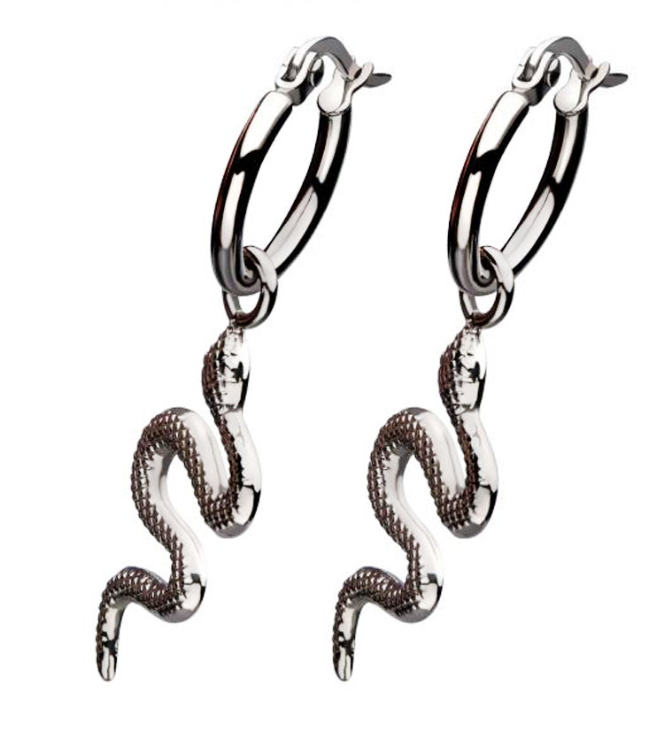 Snake Stainless Steel Hoop Earrings