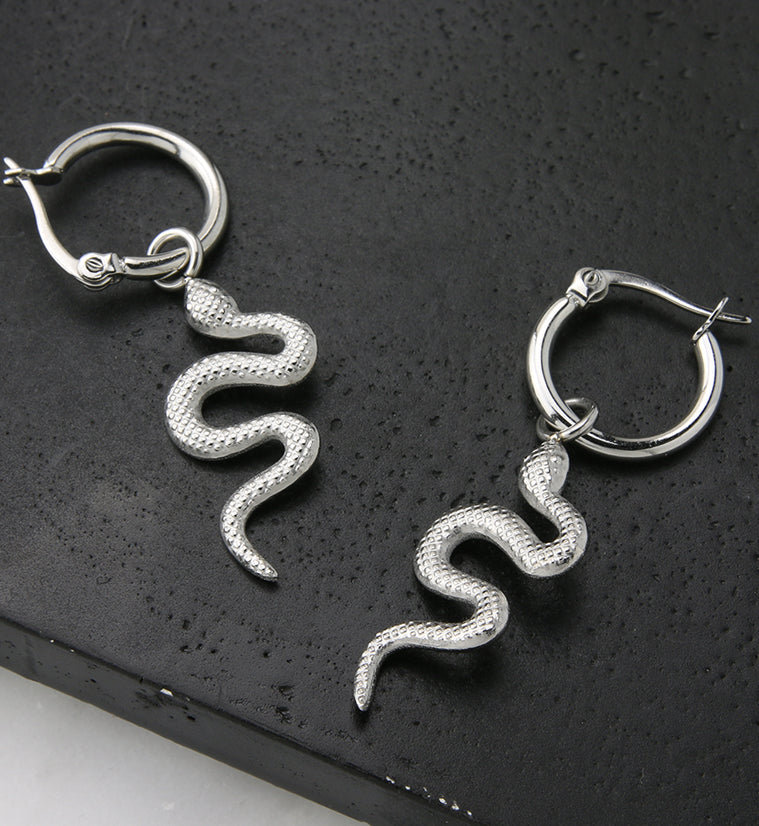 Snake Stainless Steel Hoop Earrings