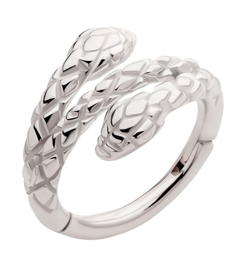 Snake Twist Stainless Steel Hinged Segment Ring