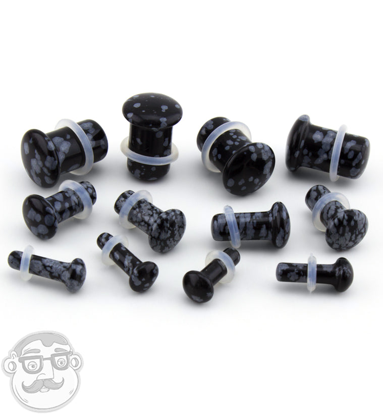 Snowflake Obsidian Single Flare Stone Plugs.