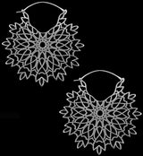 Snow Flake White Brass Earrings / Weights