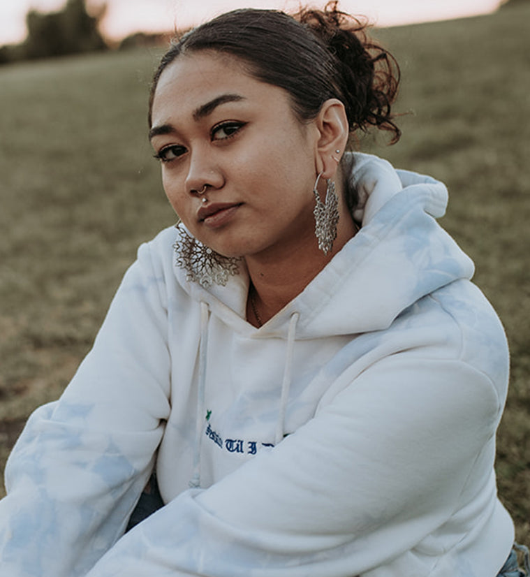 Snowflake White Brass Earrings - Weights