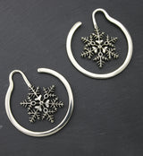 Snowflake White Brass Ear Weights