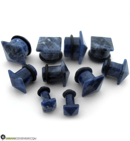 Blue Squared Stone Plugs
