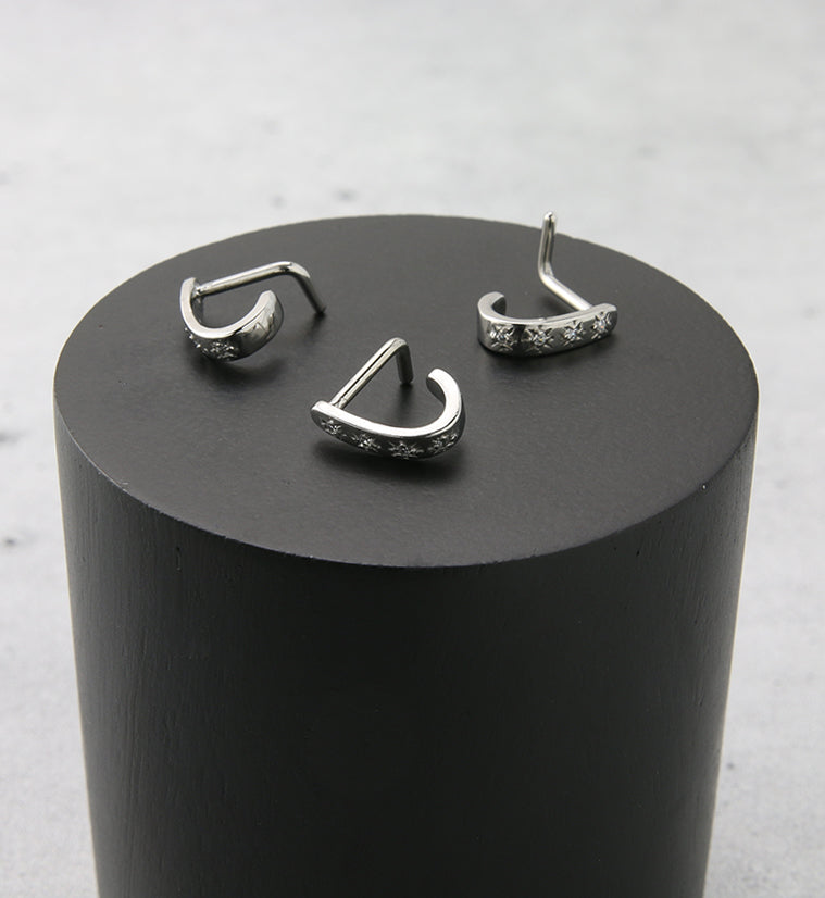 Sol CZ Stainless Steel Nose Curve