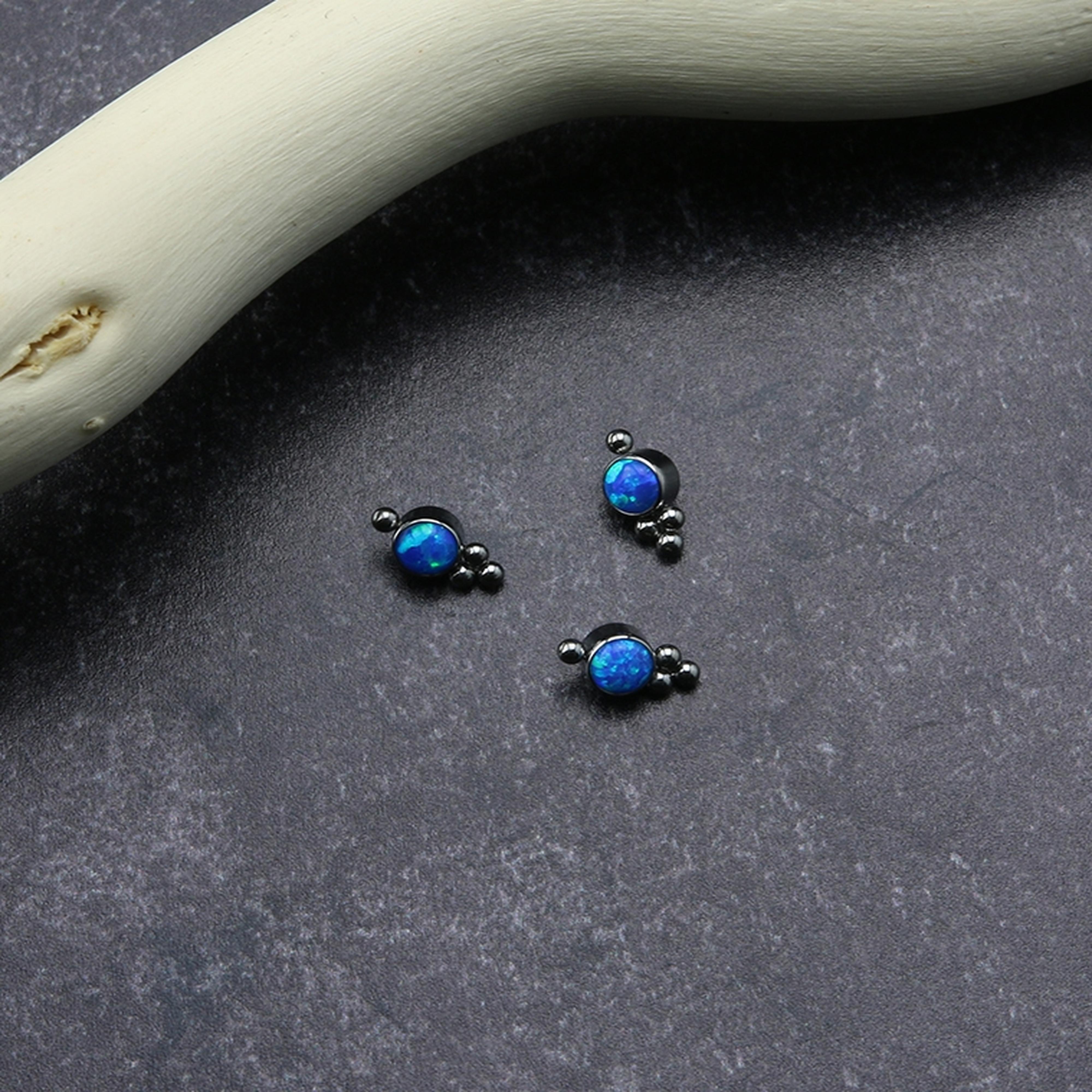 Sole Blue Opalite Titanium Threaded End