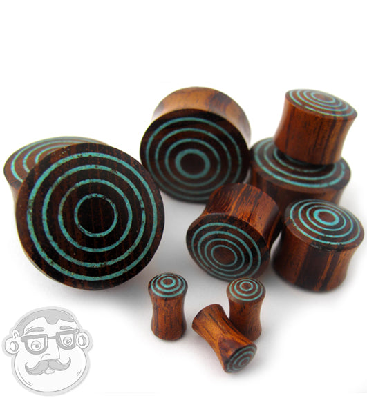 Target Turquoise Stone Inlay Wooden Plugs