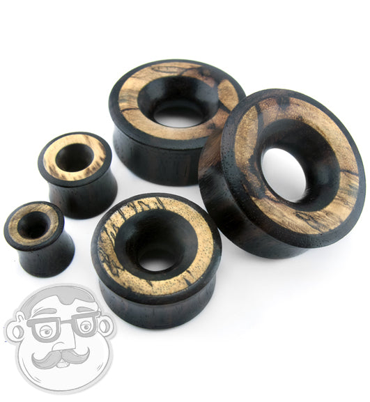 Sono Wood Tunnel Plugs With Tamarind Wood Inlay