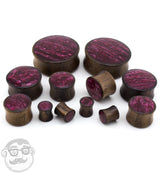 Sono Wood Plugs With Magenta Resin Inlay