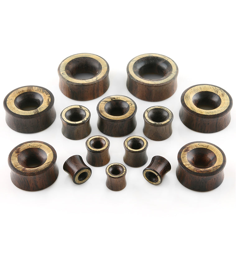 Sono Wood Tunnel Plugs With Tamarind Wood Inlay
